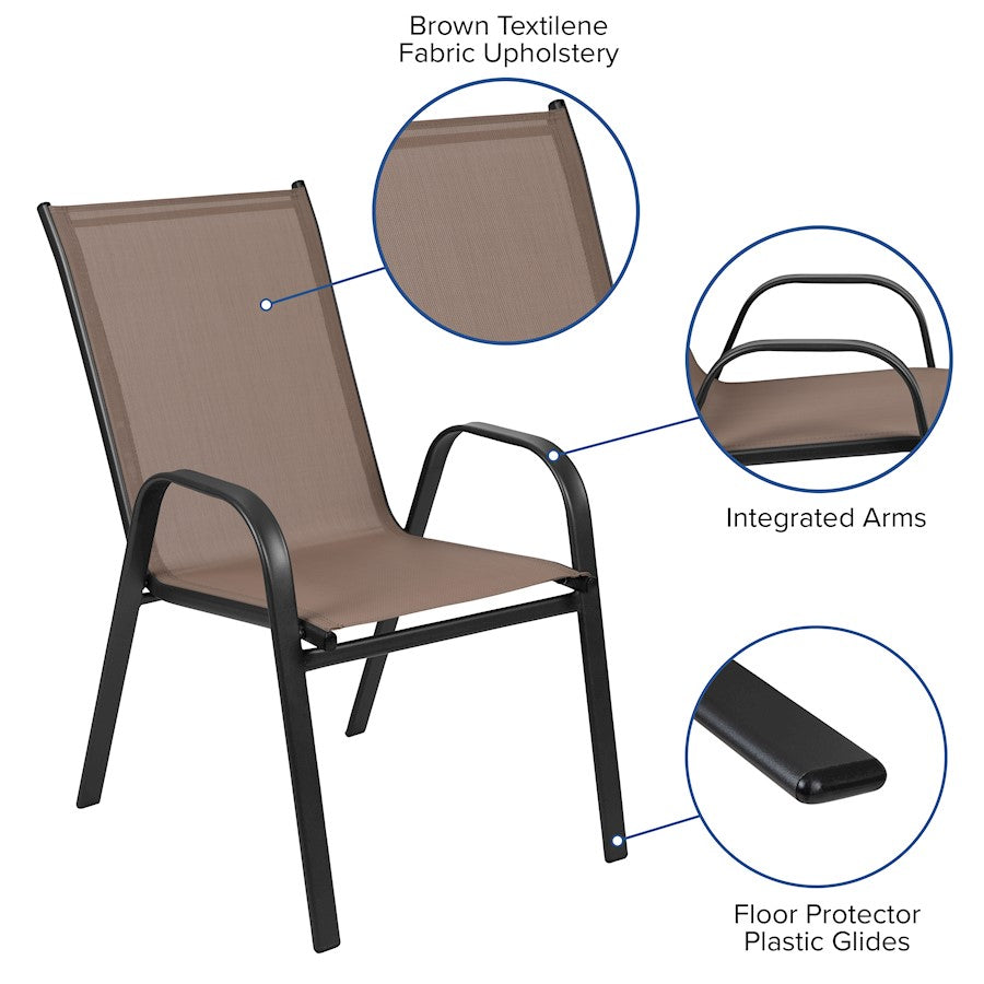 Flash Furniture Brazos 7 PC Patio, Table/4 Chairs, BN