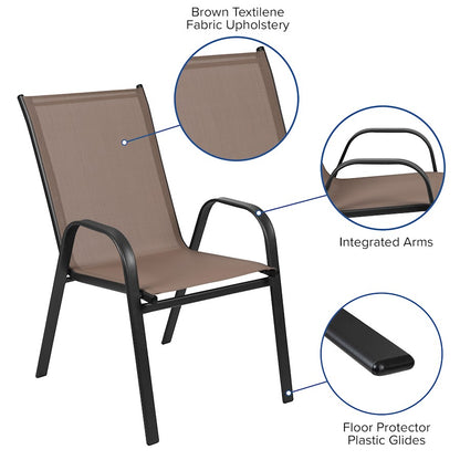 Flash Furniture Brazos 7 PC Patio, Table/4 Chairs, BN