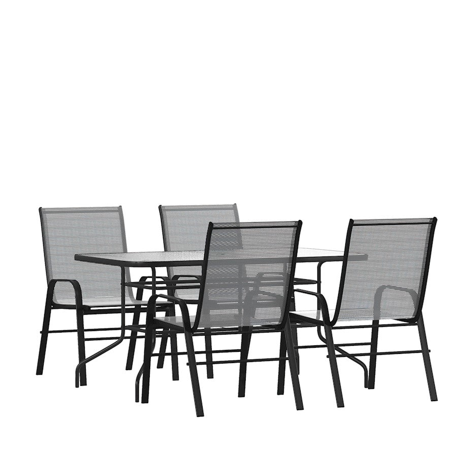 Flash Furniture Brazos 5 PC Patio, Table/4 Chairs, GY