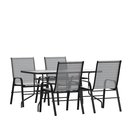 Flash Furniture Brazos 5 PC Patio, Table/4 Chairs, GY