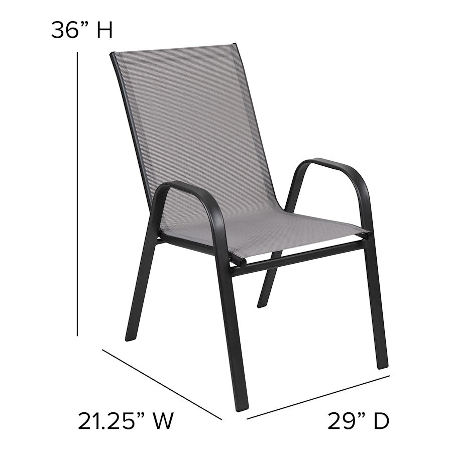 Flash Furniture Brazos 5 PC Patio, Table/4 Chairs, GY