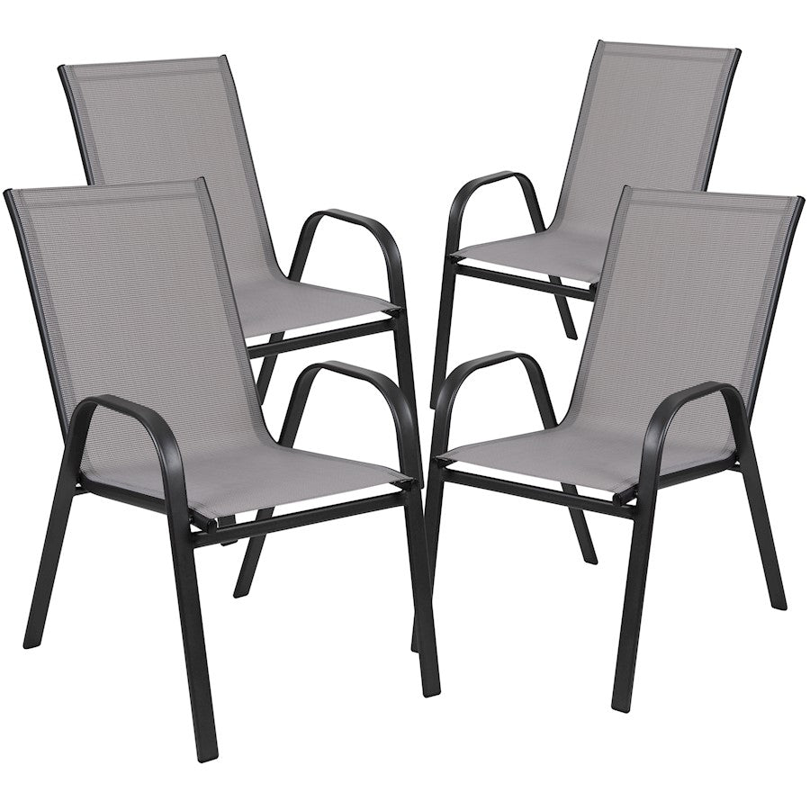 Flash Furniture Brazos 5 PC Patio, Table/4 Chairs, GY