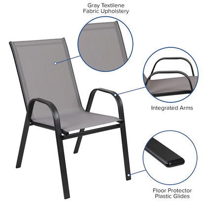 Flash Furniture Brazos 5 PC Patio, Table/4 Chairs, GY