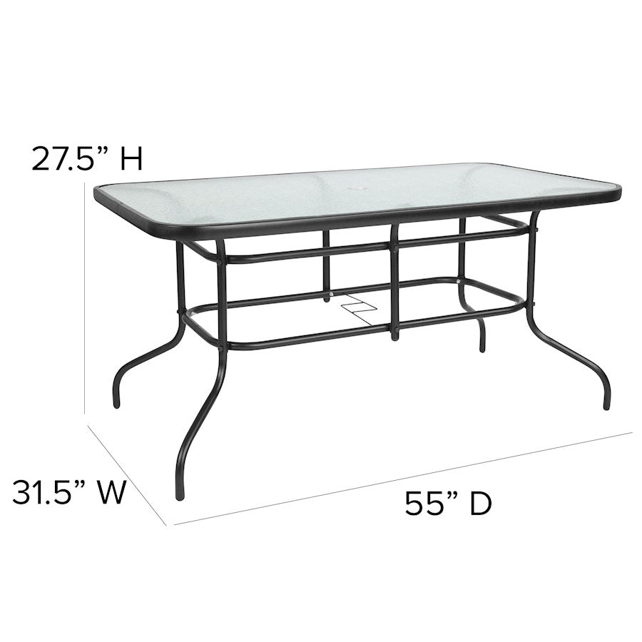 Flash Furniture Brazos 5 PC Patio, Table/4 Chairs, GY
