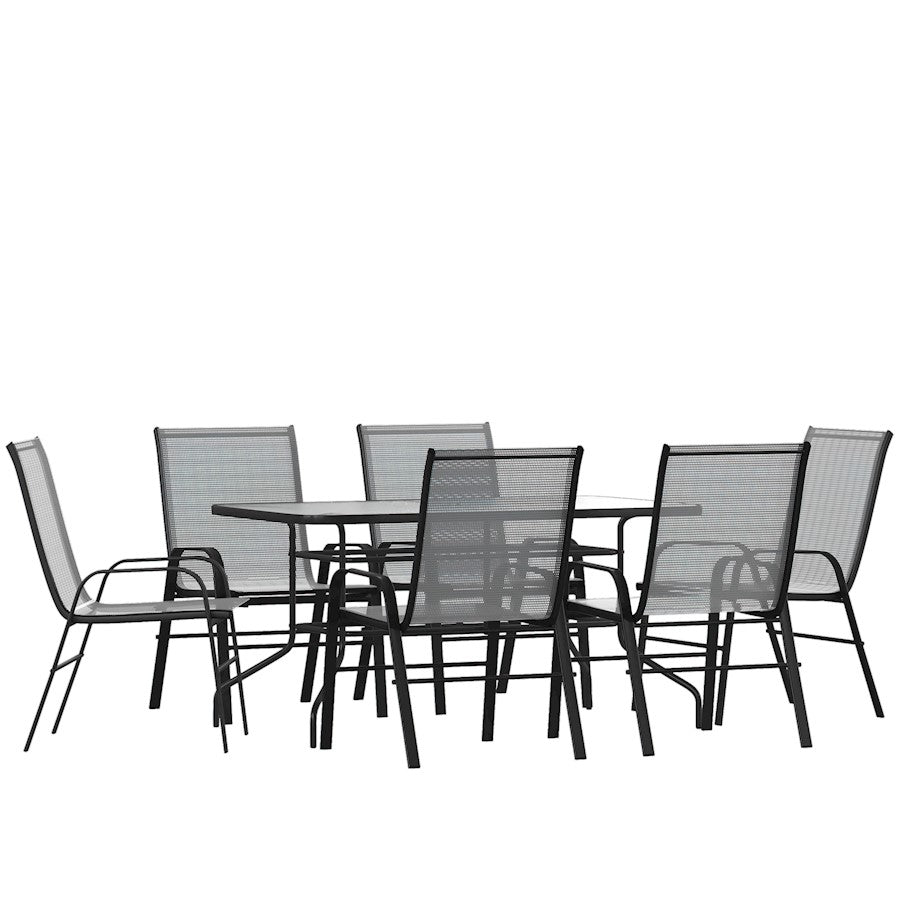 Flash Furniture Brazos 7 PC Patio, Table/4 Chairs, GY