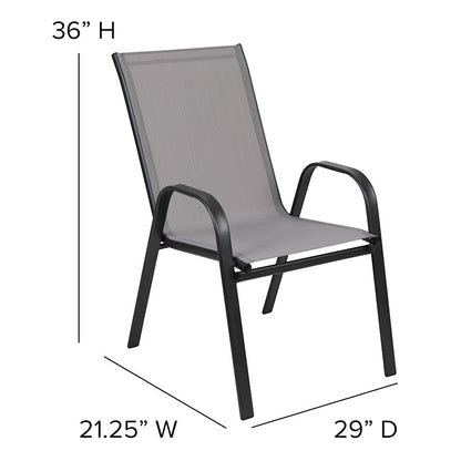 Flash Furniture Brazos 7 PC Patio, Table/4 Chairs, GY