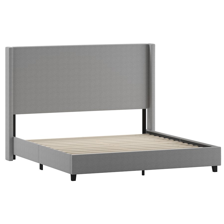 Flash Furniture Quinn King Size Platform Bed/Headboard, Gray