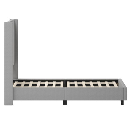 Flash Furniture Quinn King Size Platform Bed/Headboard, Gray