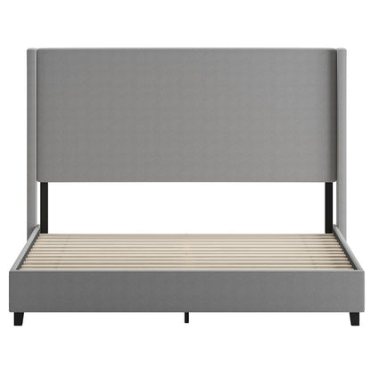 Flash Furniture Quinn King Size Platform Bed/Headboard, Gray