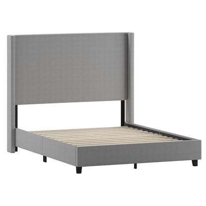 Flash Furniture Quinn Queen Size Platform Bed/Headboard, Gray