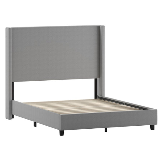 Flash Furniture Quinn Queen Size Platform Bed/Headboard, Gray