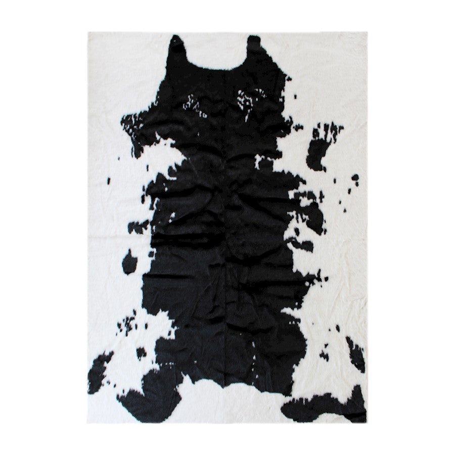 Flash Furniture Barstow 3X5 Faux Cowhide Rug, Black