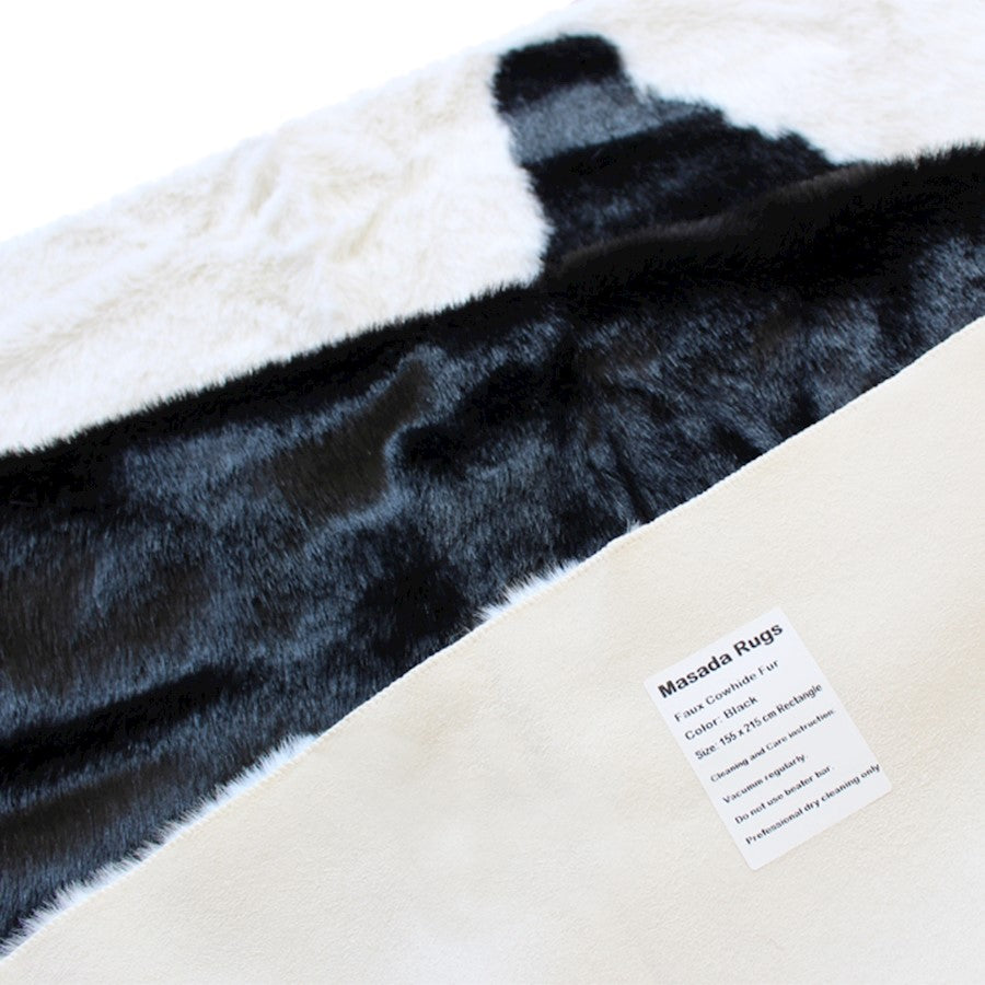 Flash Furniture Barstow 3X5 Faux Cowhide Rug, Black