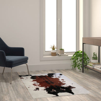 Flash Furniture Barstow 3X5 Faux Cowhide Rug, Brown