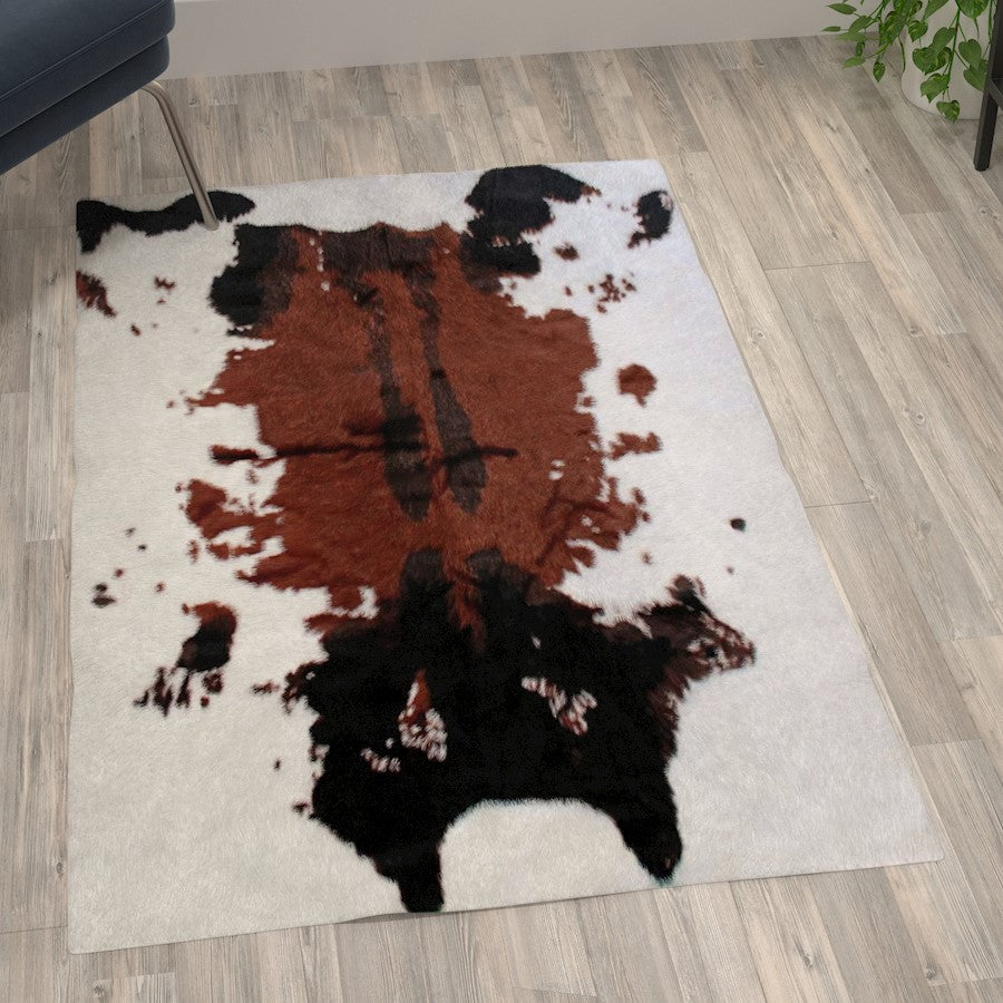 Flash Furniture Barstow 3X5 Faux Cowhide Rug, Brown