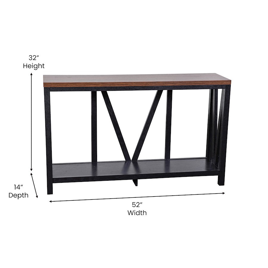 Flash Charlotte Entry Table, Black/Walnut