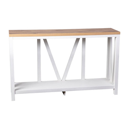 Flash Charlotte Entry Table, White/Warm Oak