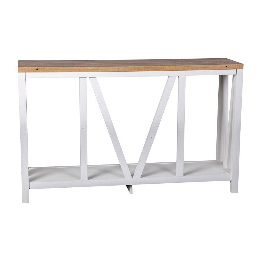 Flash Charlotte Entry Table, White/Warm Oak