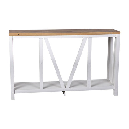 Flash Charlotte Entry Table, White/Warm Oak