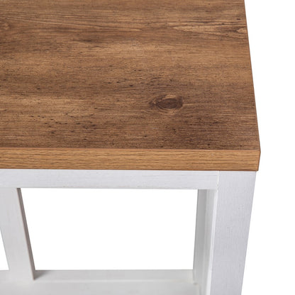 Flash Charlotte Entry Table, White/Warm Oak
