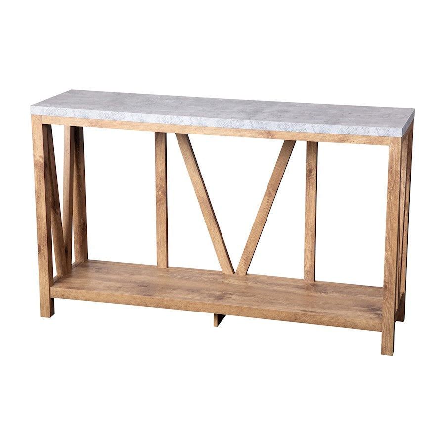 Flash Charlotte Concrete Entry Table, Warm Oak