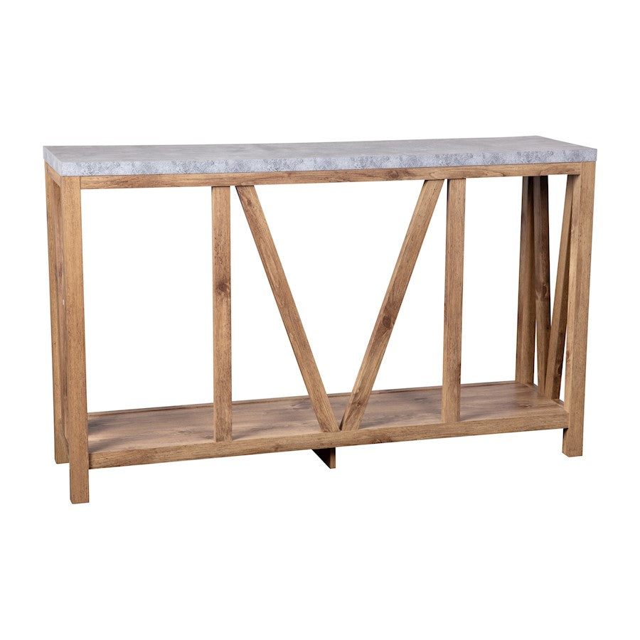 Flash Charlotte Concrete Entry Table, Warm Oak
