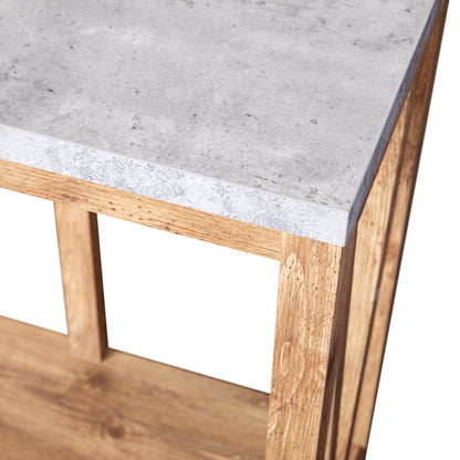 Flash Charlotte Concrete Entry Table, Warm Oak