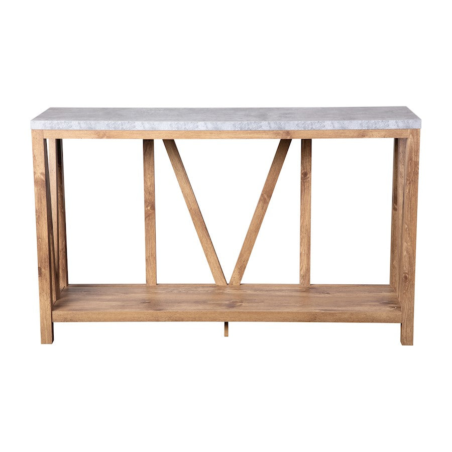 Flash Charlotte Concrete Entry Table, Warm Oak