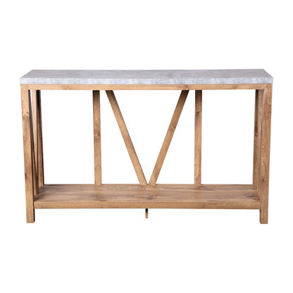 Flash Charlotte Concrete Entry Table, Warm Oak