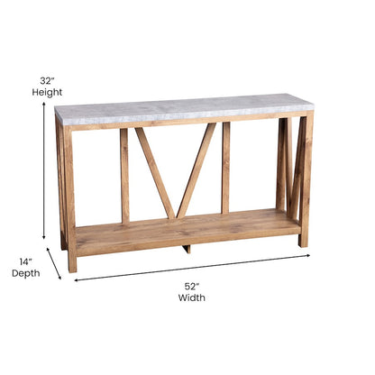 Flash Charlotte Concrete Entry Table, Warm Oak