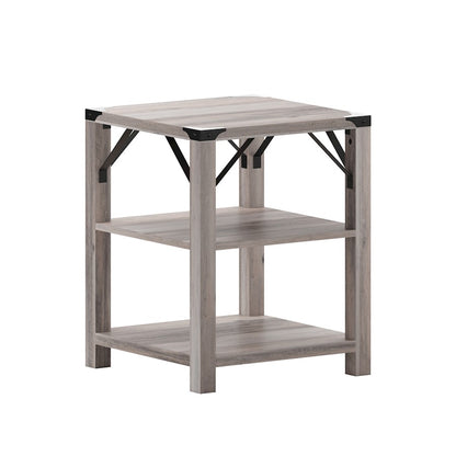 Flash Wyatt Wash 3 Tier Side Table, Gray