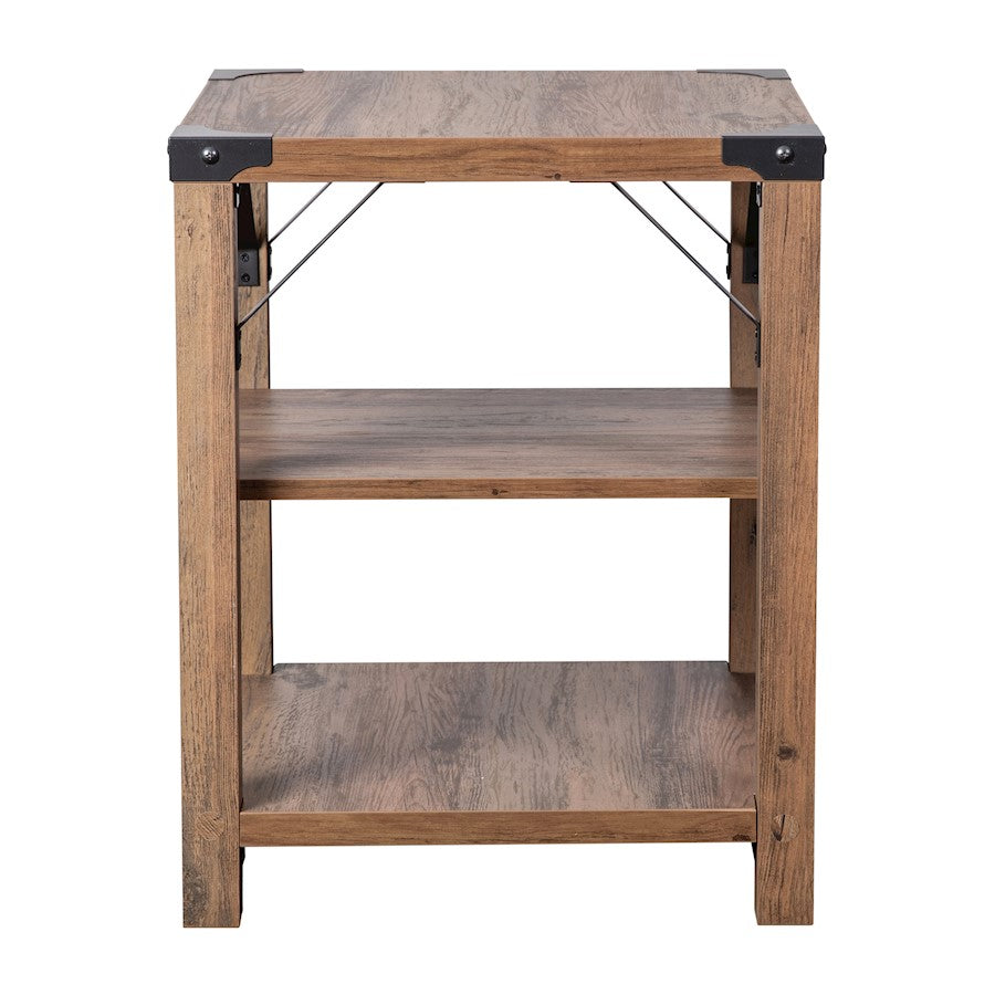 Flash Wyatt 3 Tier Side Table, Rustic Oak