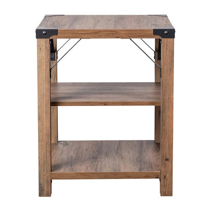 Flash Wyatt 3 Tier Side Table, Rustic Oak