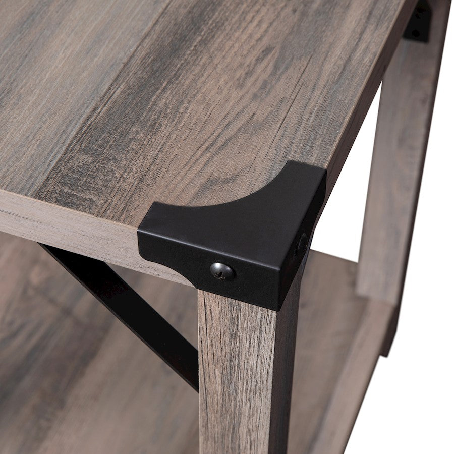 Flash Wyatt Wash 2 Tier Side Table, Gray