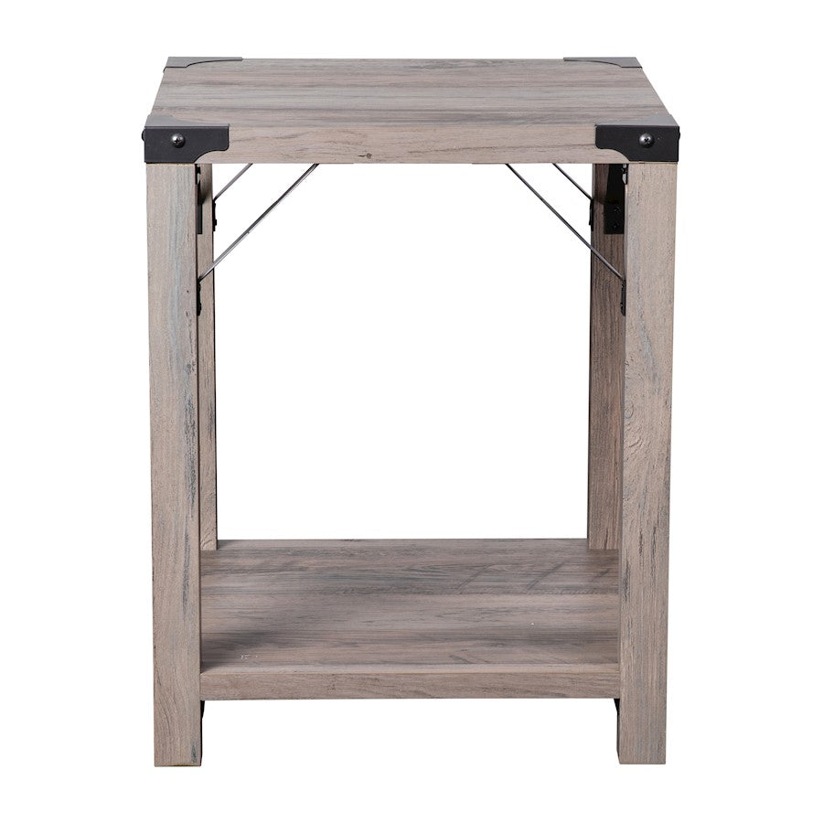 Flash Wyatt Wash 2 Tier Side Table, Gray