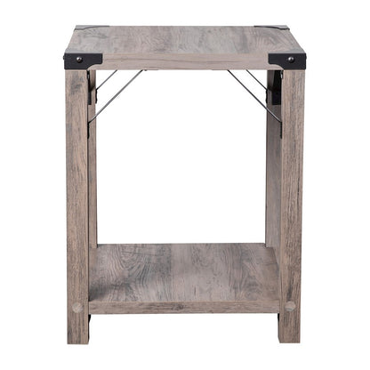 Flash Wyatt Wash 2 Tier Side Table, Gray