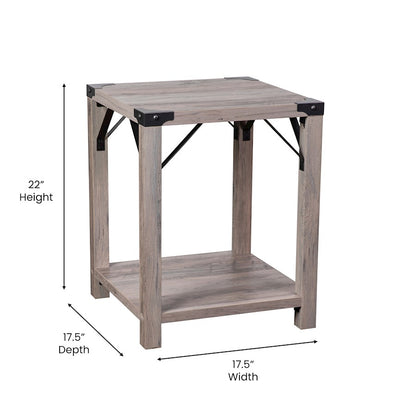 Flash Wyatt Wash 2 Tier Side Table, Gray