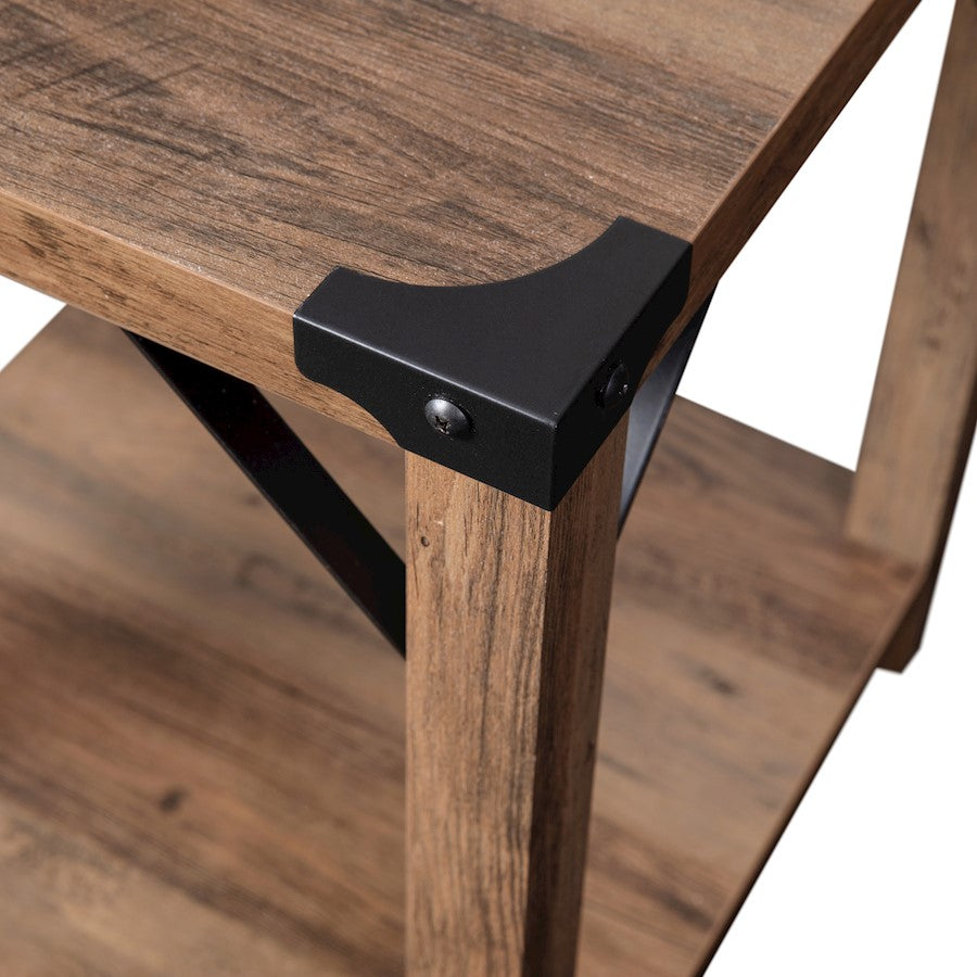 Flash Wyatt 2 Tier Side Table, Rustic Oak