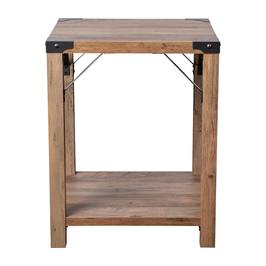 Flash Wyatt 2 Tier Side Table, Rustic Oak