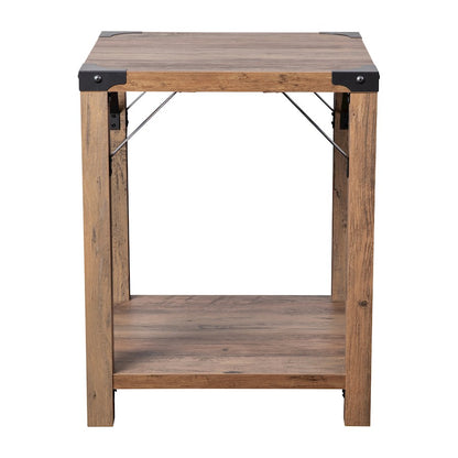 Flash Wyatt 2 Tier Side Table, Rustic Oak