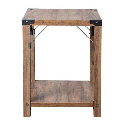 Flash Wyatt 2 Tier Side Table, Rustic Oak