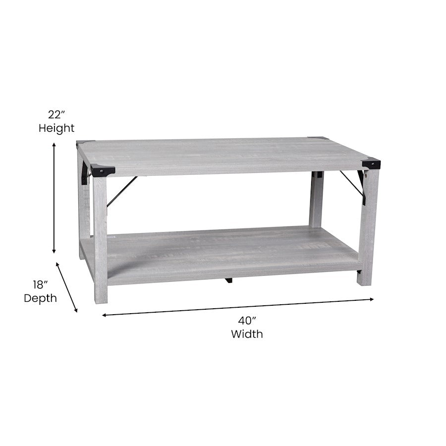 Flash Wyatt 2 Tier Coffee Table, Aspen Gray