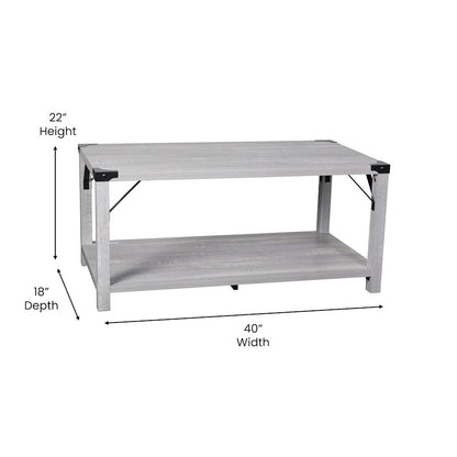 Flash Wyatt 2 Tier Coffee Table, Aspen Gray