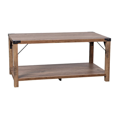 Flash Wyatt 2 Tier Coffee Table, Rustic Oak