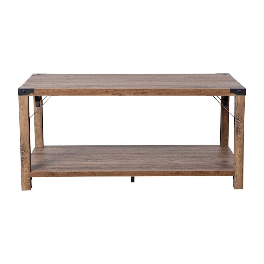 Flash Wyatt 2 Tier Coffee Table, Rustic Oak