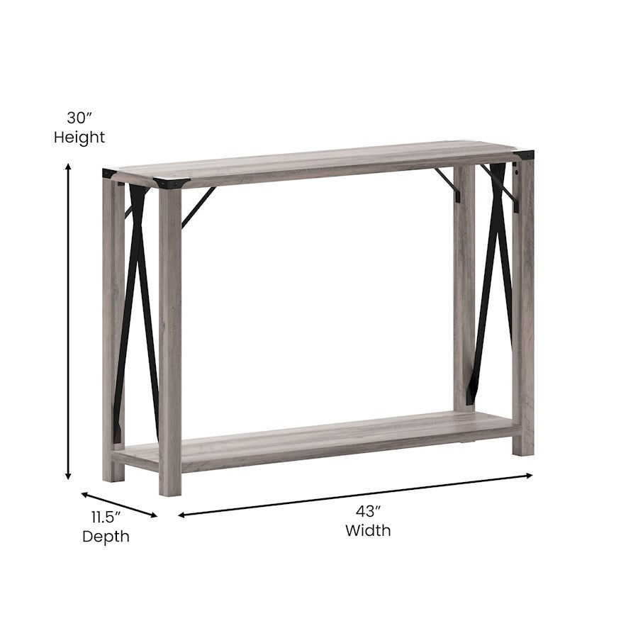 Flash Wyatt 2 Tier Entry Table, Gray Wash