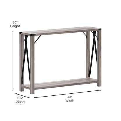 Flash Wyatt 2 Tier Entry Table, Gray Wash