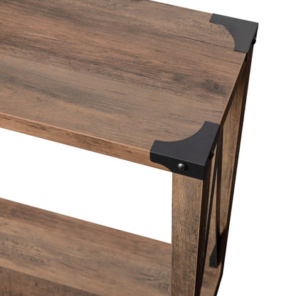 Flash Wyatt 2 Tier Entry Table, Rustic Oak