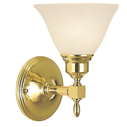 Framburg Taylor 1 Light Bath Sconce, Polished Nickel/Amber Marble - F-2431PM