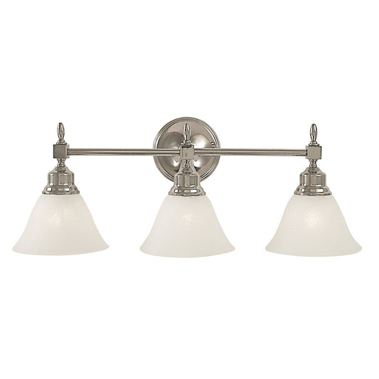 Framburg Taylor 3 Light Bath Sconce, Polished Nickel/Amber Marble - F-2433PM